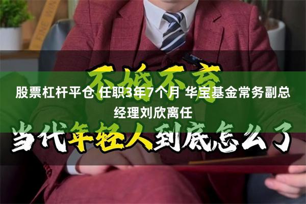 股票杠杆平仓 任职3年7个月 华宝基金常务副总经理刘欣离任