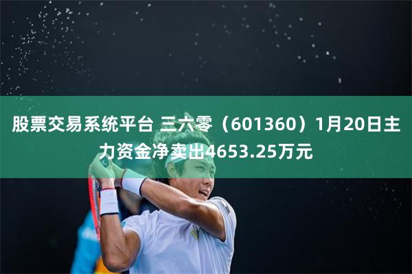 股票交易系统平台 三六零（601360）1月20日主力资金净卖出4653.25万元